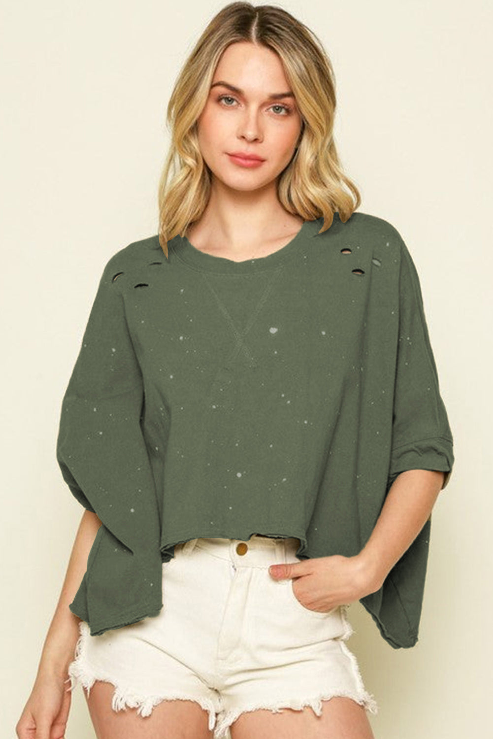 Distressed Asymmetrical Top (Color Options)