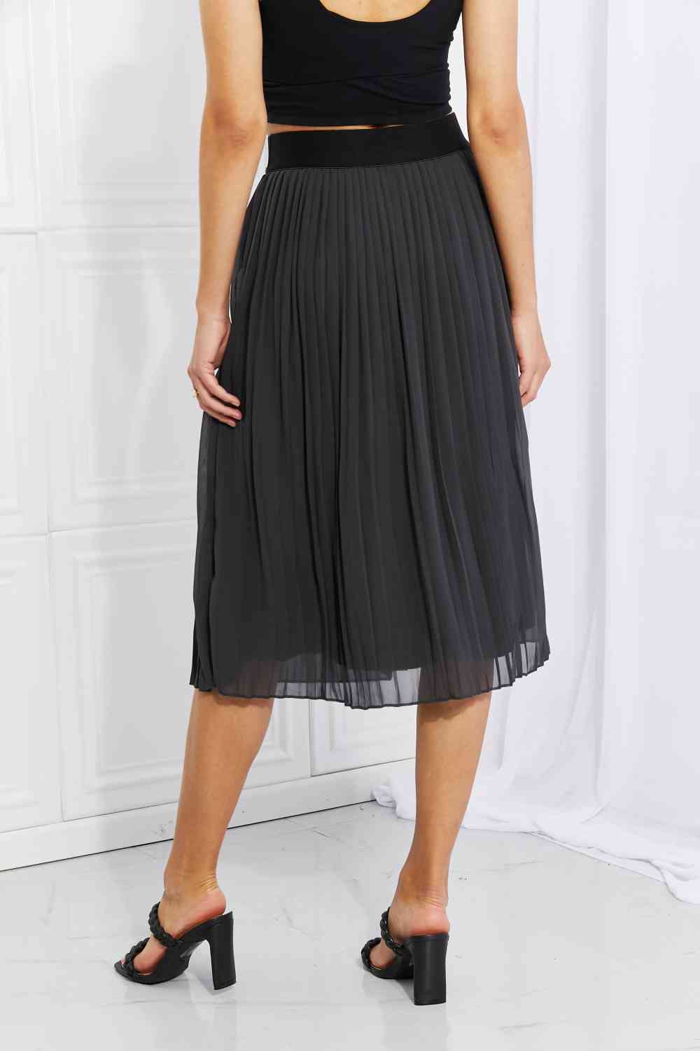 Romantic At Heart Pleated Chiffon Midi Skirt