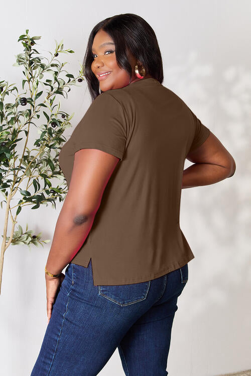 Round Neck Short Sleeve Top (Color Options)