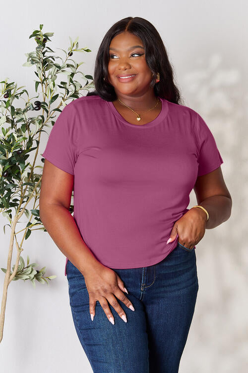 Round Neck Short Sleeve Top (Color Options)