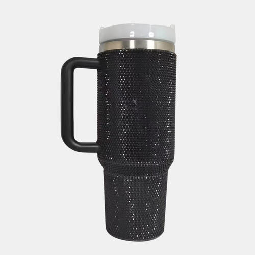 Rhinestone Stainless Steel Tumbler with Straw (Color Options)