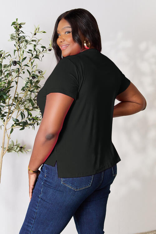 Round Neck Short Sleeve Top (Color Options)