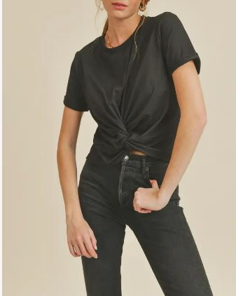 Lovely Twisted Knot T-Shirt Black