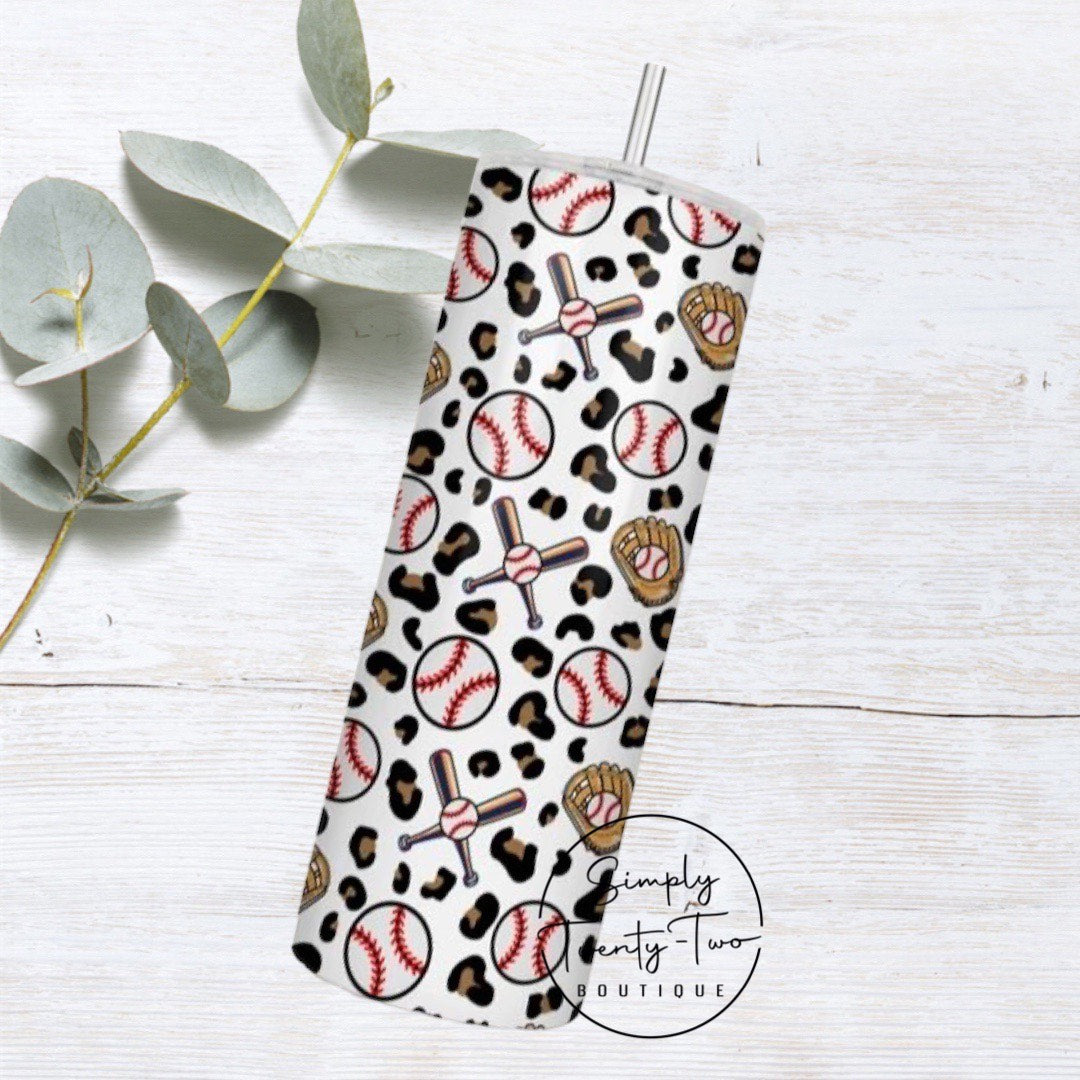 Leopard Baseball Tumbler