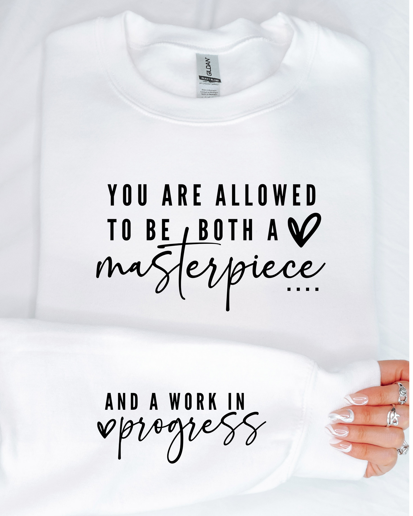 YOU ARE A MASTERPIECE POSITIVE VIBES SWEATSHIRT (Color Options)