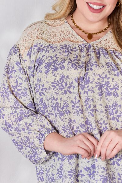 Hailey & Co Lace Detail Printed Blouse