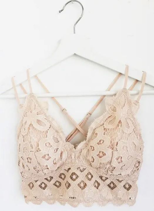 This is Love Lace Bralette *PLUS SIZE*- Taupe
